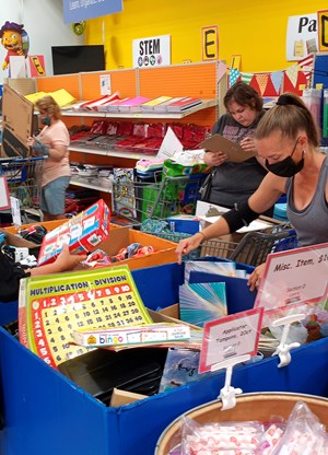 Inside store of Crayons to Classrooms